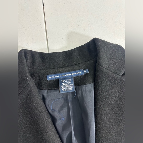 Ralph Lauren Sport Size 8 Black 100% Wool Tailcoat Tailored Blazer Women's - Picture 15 of 16